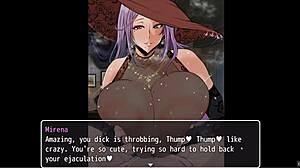 gigantic witch gives bath titjob in mirena's manor hentai game ep 1