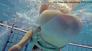 Tiny nastya's tight ass shines in dress by the pool