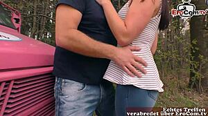 A young German woman picks up an older man in the car