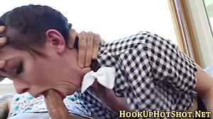 Hey, check out this real slut getting a creamy facial pickup