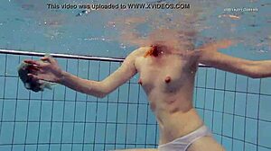 Tiny nastya's tight ass shines in dress by the pool