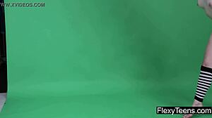 Anna Mostik Demonstrates Acrobatic Gymnastics In The Gym