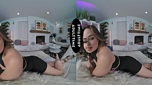 i grab scarlett alexis's big tits before she rides my thick cock in vr