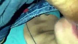 Latina mature babe gives head on porch with big cock outdoor