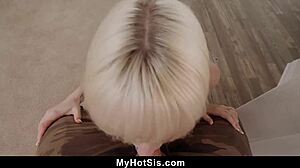 naomi nash hops down and sucks her stepbrother's cock for pizza