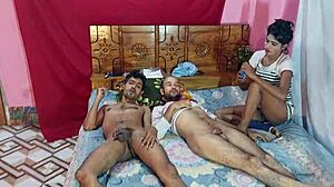 hanif pk sumona and manik in college girl's first double penetration threesome