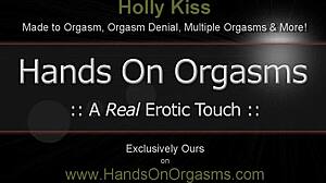 Holly builds to orgasm through kisses, then faces denial and multiple climaxes in bondage