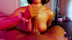 pov gorgeous babe jenna foxx gives hard dick a wet bj and titty fuck with big tits ass ebony bbw cumshot