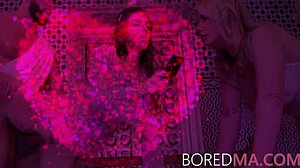 Beautiful Aphrodite goddess enjoys threesome freeuse with milf group