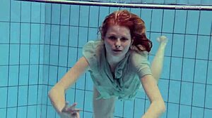 Tiny nastya's tight ass shines in dress by the pool