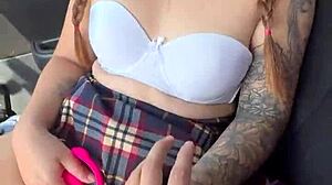 Hey, taxi driver fucks that cute latina with braces in doggystyle