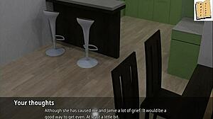 Hot brunette with big tits deepthroats in this 3d game.