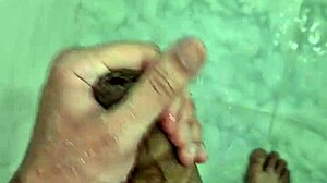 twink jerks off in shower while neighbors watch