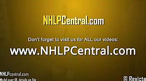 Hey, this big tits babe is teasing her pantyhose pussy 😏