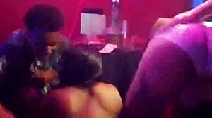 Ebony stripper dancing naked at club onyx for cash.