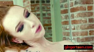 Softcore teen ginger gives sensual blowjob in bath