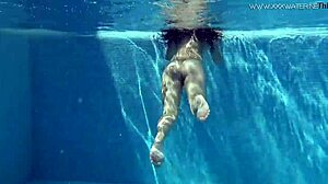 Jessica Lincoln, Small Tatted Russian Teen 18+, Swims Naked In Pool