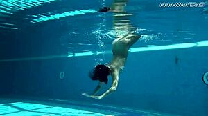 Jessica Lincoln, Small Tatted Russian Teen 18+, Swims Naked In Pool