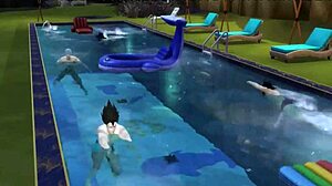 dragon ball hentai: mothers and wives fucked by sons in pool orgy