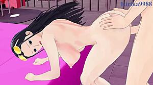 Nico robin and boa hancock fucked by monkey d luffy in hentai