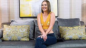 Katie Kush bends over for intense spanking and creampie!