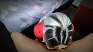 Lr Blowjob 3 G029 2: Beautiful Shemale Ladyboy Deepthroats Interracial Black Cock In Pov