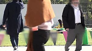 In this Asian scene, she reveals her small tits and ass.