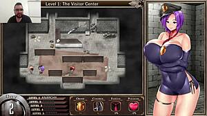 karryn masturbates with big tits in prison hentai