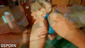 Homemade video with blonde and brunette girls