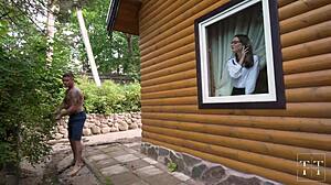 Rich Bitch Fucks Gardener While Husband Sleeps in Garden