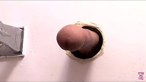 Does the Blonde Suck Dicks Through the Glory Hole?