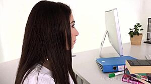 Man, that tricky old teacher totally wrecked her asshole with spanking!