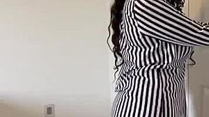 spanish teen showing off her natural curves and assets