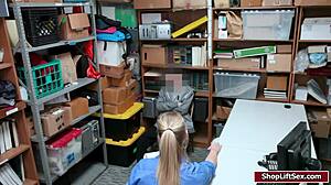 blonde lp officer with big tits sucks shoplifter's monster cock at work pov
