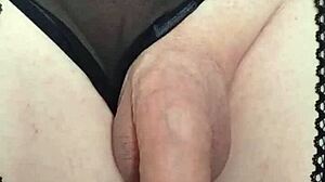 Watch this tranny's close-up cumshot in lingerie? You'll beg for more.