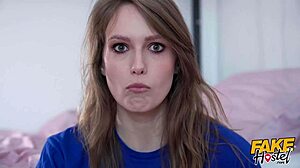 fake hostel horny swedish girl seduces muscular dude