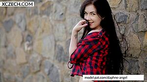 Czech teen girl shows tits in masturbation