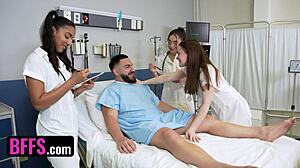 Three Hot Doctors Ride Lucky Patient in Wild 4some Orgy