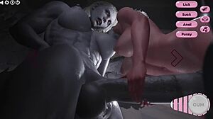 Hot guest with wings meets woman in 3d animation