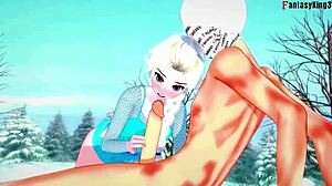 3D animated netorare with frozen princess Elsa