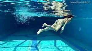 Jessica Lincoln, Small Tatted Russian Teen 18+, Swims Naked In Pool