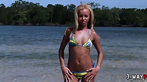 amateur with big tits in outdoor threesome