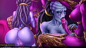 bound futanari slave gets monster cock in wet hentai game