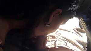 Brunette hot wife sucking big dick in car