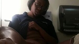 Ebony Babe Fingers Her Pussy to Intense Orgasm on Bathroom Counter!