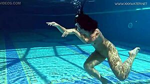 Jessica Lincoln, Small Tatted Russian Teen 18+, Swims Naked In Pool