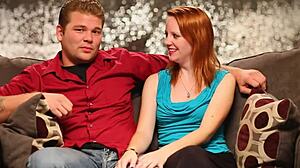 in their reality show, the redhead couple decides to add a third for oral fun