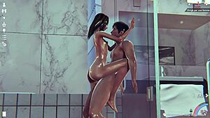 Skinny Girl Fucks In Shower Bathing Scene