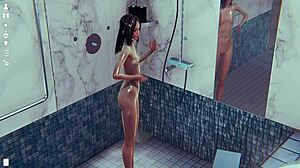 Skinny Girl Fucks In Shower Bathing Scene