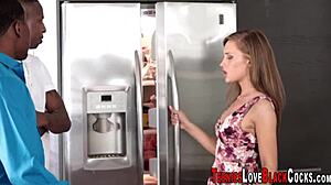 Teen Joins Interracial 3Way Group with Cum in Mouth Action